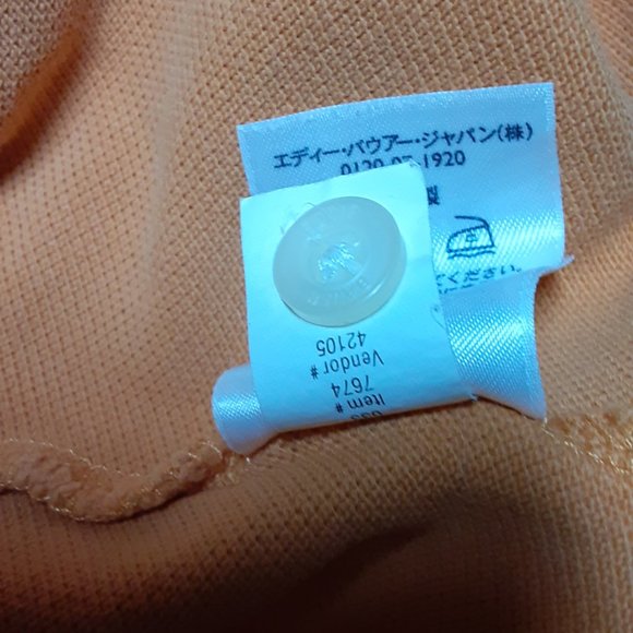 Eddie Bauer Men's Button Crew Neck Shirt Orange Size M Medium | 100% Cotton - Picture 6 of 7